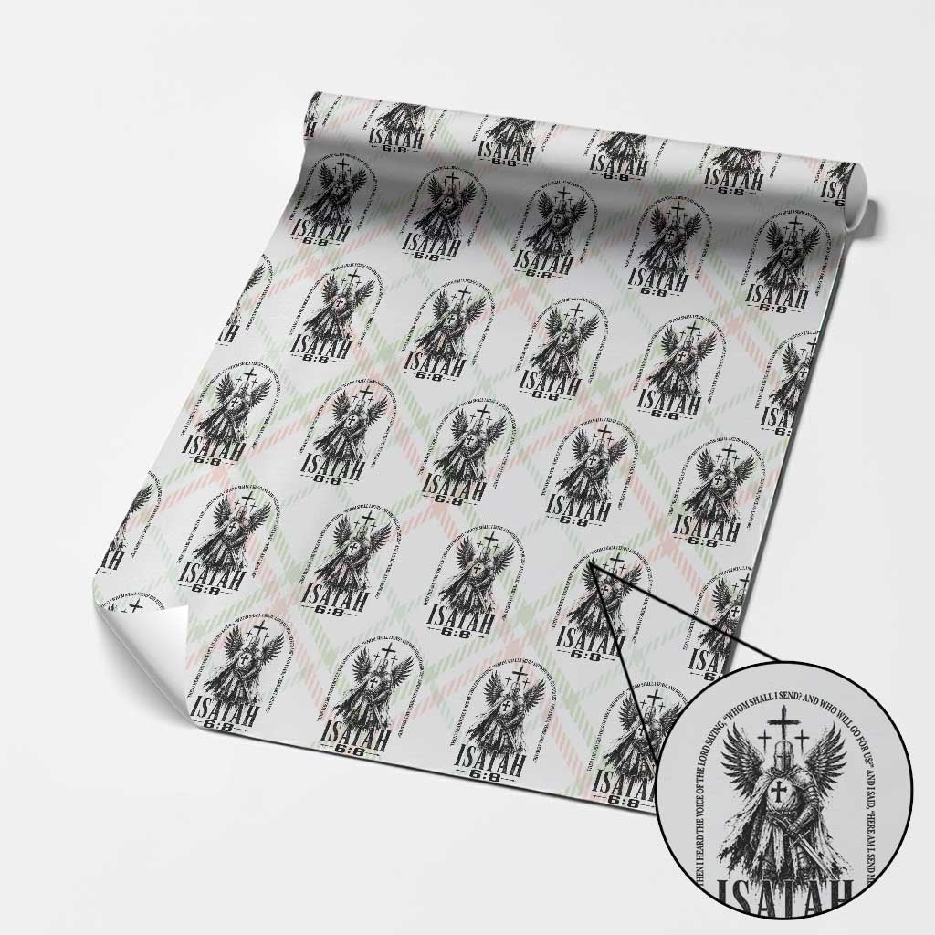 Here Am I Send Me Isaiah 6 8 Catholic Knight Templar Crusader Faith Wrapping Paper Roll