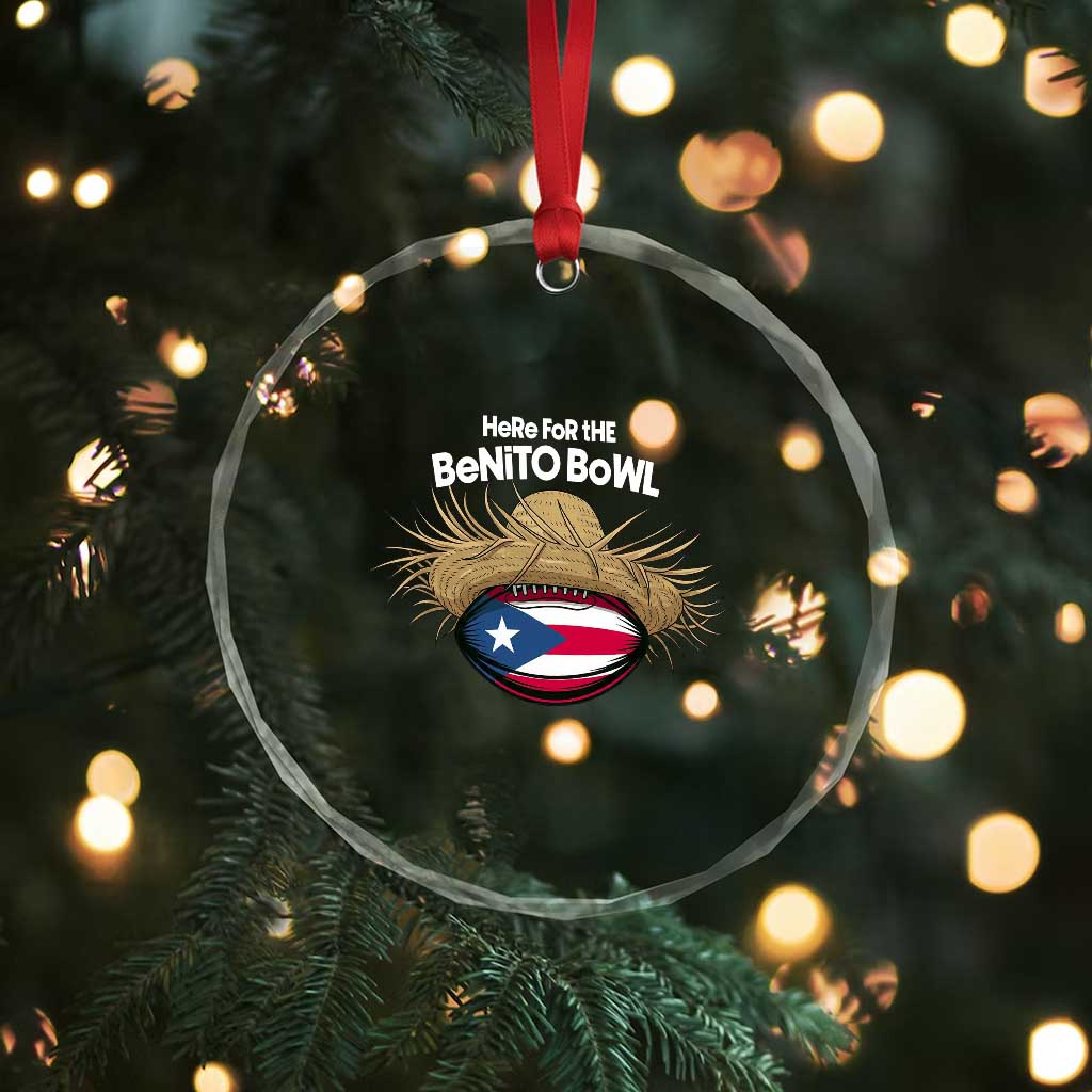 Here for the Benito Bowl Straw Hat Crystal Glass Ornament Puerto Rico Flag Football Music Fans TS02 Print Your Wear