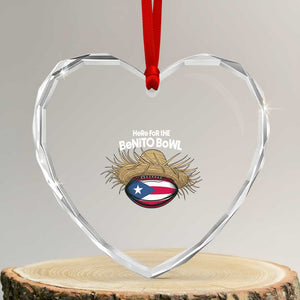 Here for the Benito Bowl Straw Hat Heart Crystal Glass Ornament Puerto Rico Flag Football Music Fans TS02 Transparent Glass 3'' Heart Print Your Wear