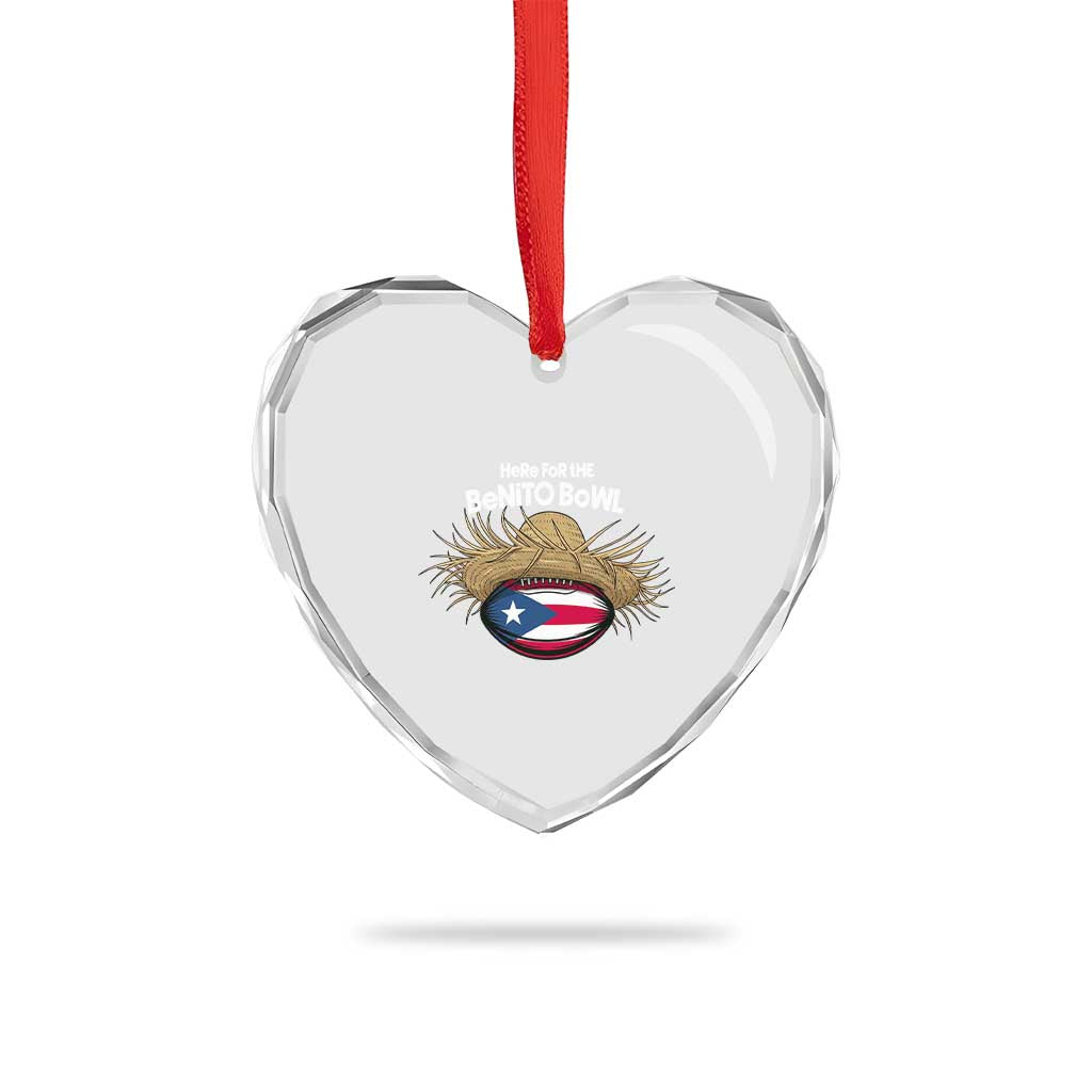 Here for the Benito Bowl Straw Hat Heart Crystal Glass Ornament Puerto Rico Flag Football Music Fans TS02 Print Your Wear