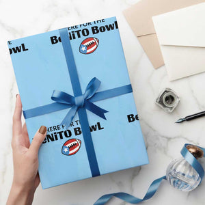 Here For The Benito Bowl Wrapping Paper Roll Funny Puerto Rican Football Party Celebration TS02 Light Blue Print Your Wear