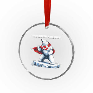 Heroic Polar Bear Leave Greenland Alone Crystal Glass Ornament Patriotic Island Sovereignty Protest TS02 Print Your Wear