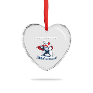 Heroic Polar Bear Leave Greenland Alone Heart Crystal Glass Ornament Patriotic Island Sovereignty Protest TS02 Print Your Wear
