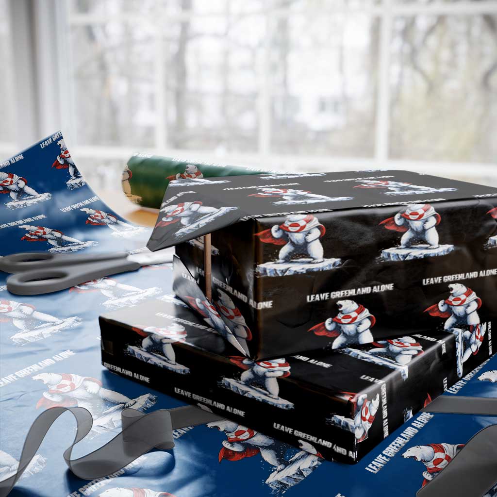 Heroic Polar Bear Leave Greenland Alone Wrapping Paper Roll Patriotic Island Sovereignty Protest TS02 Black Print Your Wear