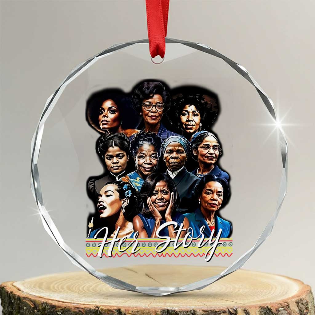 HerStory Tribute Crystal Glass Ornament Celebrating Legendary Black Women of History and Power TS02 Transparent Glass 3'' Circle Print Your Wear