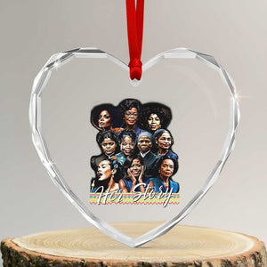 HerStory Tribute Heart Crystal Glass Ornament Celebrating Legendary Black Women of History and Power TS02 Transparent Glass 3'' Heart Print Your Wear