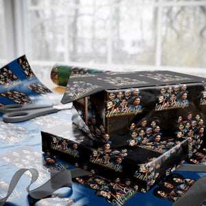 HerStory Tribute Wrapping Paper Roll Celebrating Legendary Black Women of History and Power TS02 Black Print Your Wear