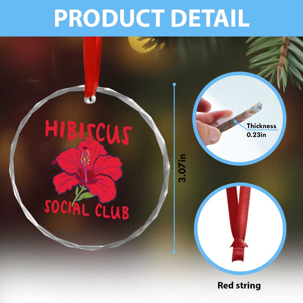 Hibiscus Flower Crystal Glass Ornament Aloha Hawaii Tropical Beach Vacation TS14 Print Your Wear