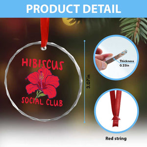 Hibiscus Flower Crystal Glass Ornament Aloha Hawaii Tropical Beach Vacation TS14 Print Your Wear