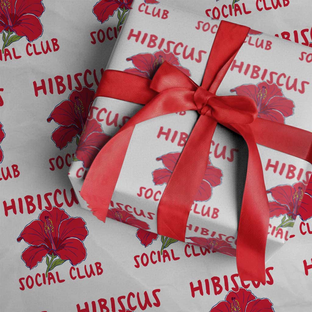 Hibiscus Flower Wrapping Paper Roll Aloha Hawaii Tropical Beach Vacation