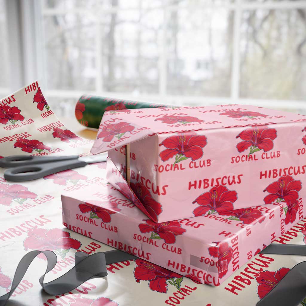 Hibiscus Flower Wrapping Paper Roll Aloha Hawaii Tropical Beach Vacation