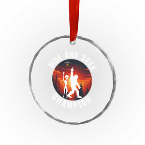 Hide And Seek Champion Crystal Glass Ornament Funny Bigfoot And Alien Lover Gift TS12 Print Your Wear