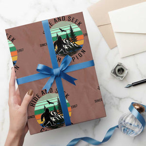 Hide And Seek Champion Wrapping Paper Roll Bigfoot Lover Gift TS12 Mocha Print Your Wear