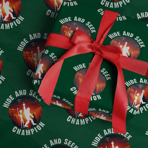 Hide And Seek Champion Wrapping Paper Roll Funny Bigfoot And Alien Lover Gift TS12 Green Print Your Wear