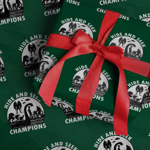 Hide And Seek Champions Wrapping Paper Roll Funny Cryptid Cryptozoology TS14 Green Print Your Wear