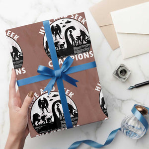 Hide And Seek Champions Wrapping Paper Roll Funny Cryptid Cryptozoology TS14 Mocha Print Your Wear