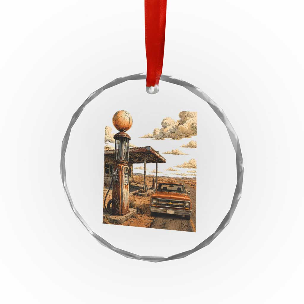 Highway 66 Classic Gas Pump Desert Classic Pickup Truck Car Lover Crystal Glass Ornament TS14 Print Your Wear