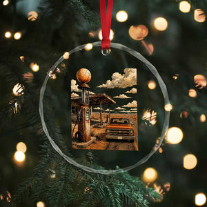 Highway 66 Classic Gas Pump Desert Classic Pickup Truck Car Lover Crystal Glass Ornament TS14 Print Your Wear
