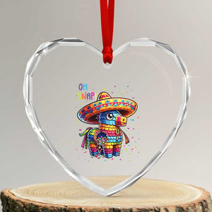 Hilarious Pinata Candy Rainbow Fiesta Party Heart Crystal Glass Ornament Oh Snap TS12 Transparent Glass 3'' Heart Print Your Wear
