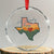 Hill Country Strong Crystal Glass Ornament Texas Pride for Resilient Texans Retro TS02 Transparent Glass 3'' Circle Print Your Wear