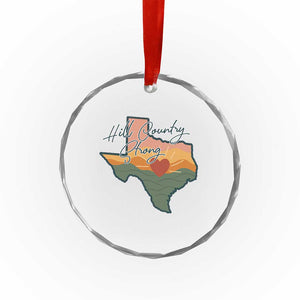 Hill Country Strong Crystal Glass Ornament Texas Pride for Resilient Texans Retro TS02 Print Your Wear