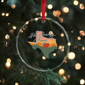 Hill Country Strong Crystal Glass Ornament Texas Pride for Resilient Texans Retro TS02 Print Your Wear