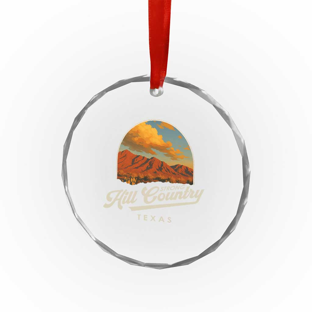 Hill Country Strong Crystal Glass Ornament Texas Support Retro Enchanted Rock TS02 Print Your Wear
