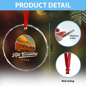 Hill Country Strong Crystal Glass Ornament Texas Support Retro Enchanted Rock TS02 Print Your Wear