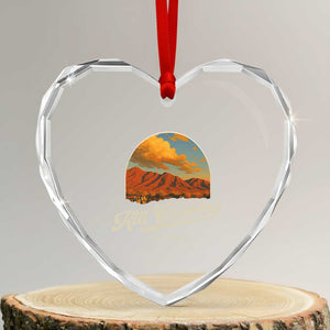 Hill Country Strong Heart Crystal Glass Ornament Texas Support Retro Enchanted Rock TS02 Transparent Glass 3'' Heart Print Your Wear