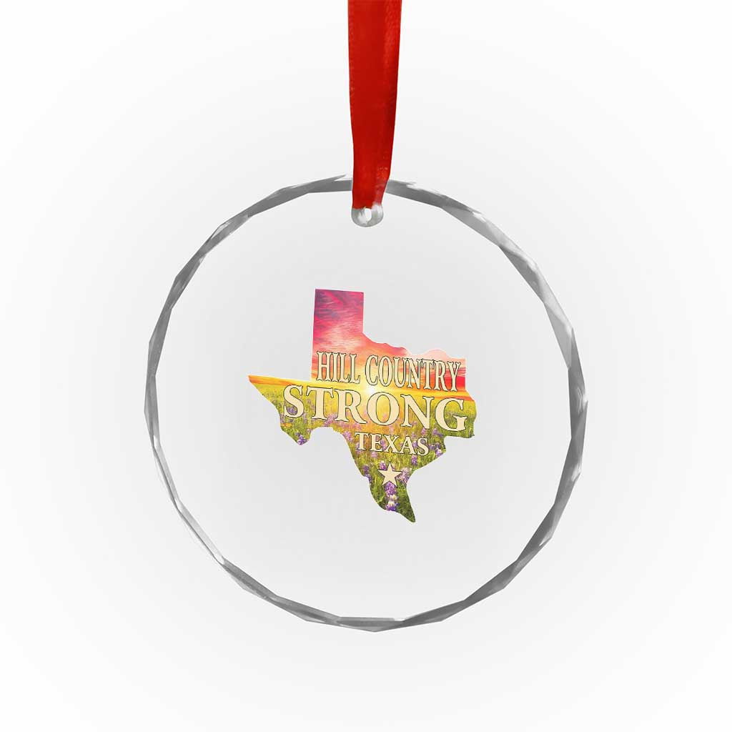 Hill Country Strong Texas Crystal Glass Ornament Sunset Bluebonnet Resilience TS02 Print Your Wear