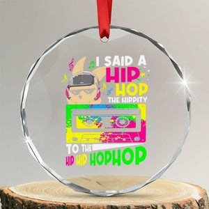 Hip Hop Easter Bunny Crystal Glass Ornament Funny Hippity Cool Rabbit Lovers Toddler TS10 Transparent Glass 3'' Circle Print Your Wear