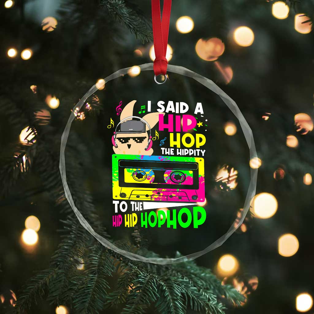 Hip Hop Easter Bunny Crystal Glass Ornament Funny Hippity Cool Rabbit Lovers Toddler TS10 Print Your Wear