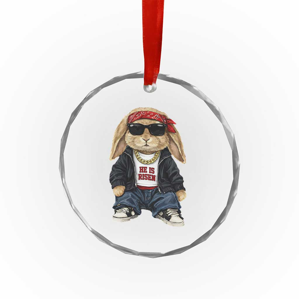Hip Hop Easter Bunny He is Risen Jesus Religious Christian Crystal Glass Ornament TS11 Print Your Wear