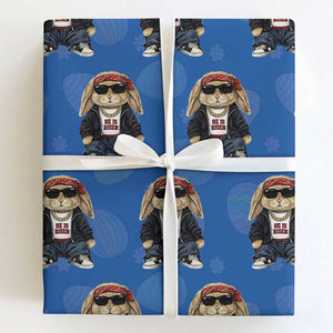 Hip Hop Easter Bunny He is Risen Jesus Religious Christian Wrapping Paper Roll TS11 Royal Blue Print Your Wear
