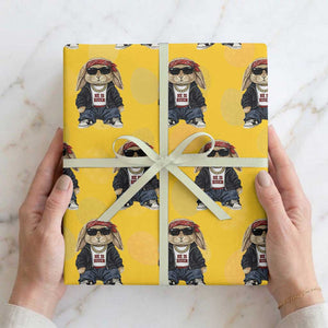 Hip Hop Easter Bunny He is Risen Jesus Religious Christian Wrapping Paper Roll TS11 Yellow Print Your Wear