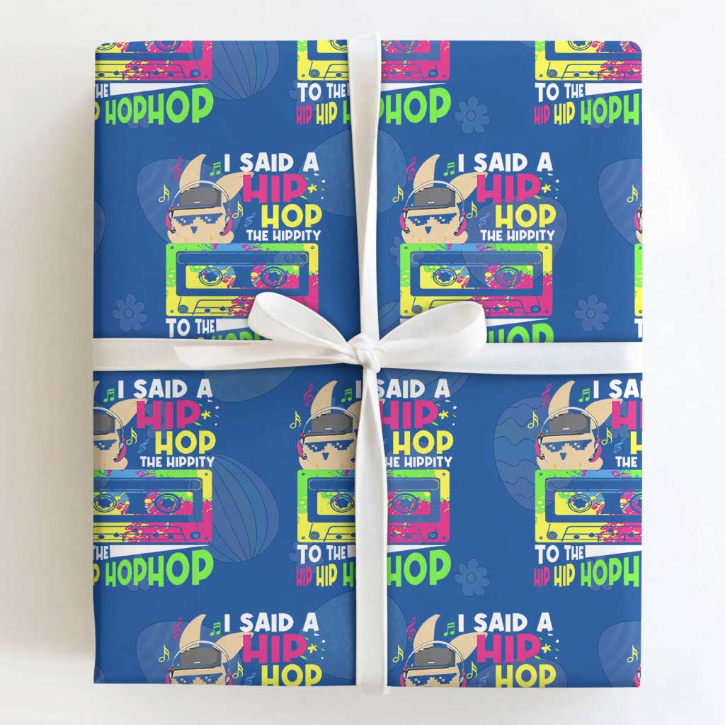 Hip Hop Easter Bunny Wrapping Paper Roll Funny Hippity Cool Rabbit Lovers Toddler TS10 Royal Blue Print Your Wear