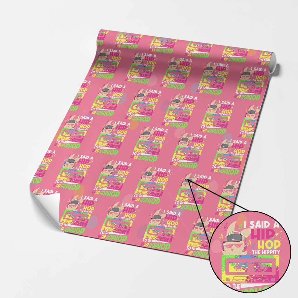 Hip Hop Easter Bunny Wrapping Paper Roll Funny Hippity Cool Rabbit Lovers Toddler TS10 Pink Print Your Wear