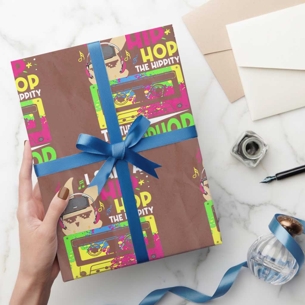 Hip Hop Easter Bunny Wrapping Paper Roll Funny Hippity Cool Rabbit Lovers Toddler TS10 Mocha Print Your Wear