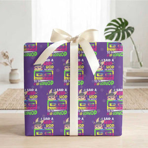 Hip Hop Easter Bunny Wrapping Paper Roll Funny Hippity Cool Rabbit Lovers Toddler TS10 Purple Print Your Wear