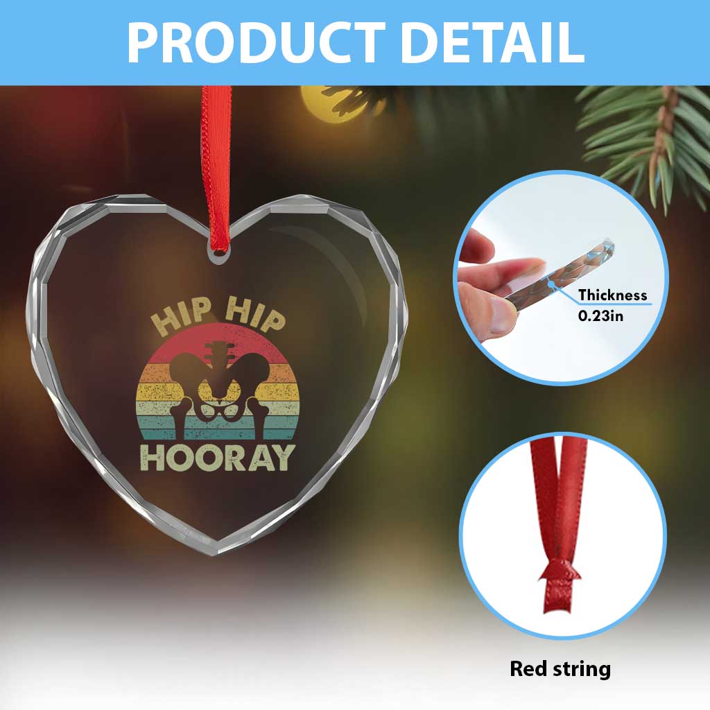 Hip Replacement Recovery Heart Crystal Glass Ornament Get Well Soon Gifts After Surgery
