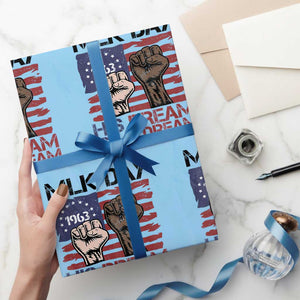 His Dream is My Dream Wrapping Paper Roll Martin Luther King Jr MLK Day TS14 Light Blue Print Your Wear