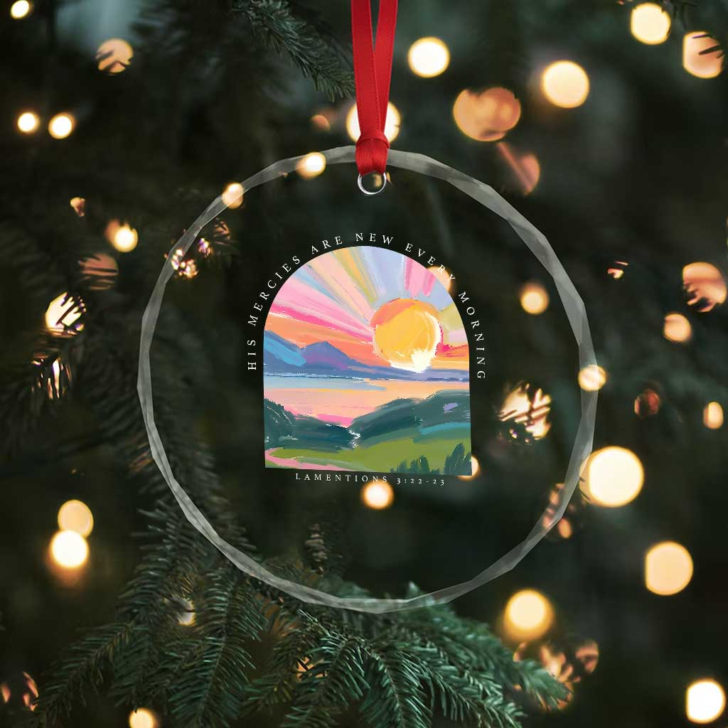 His Mercies Are New Every Morning Crystal Glass Ornament Religious Christian Bible Verse TS11 Print Your Wear