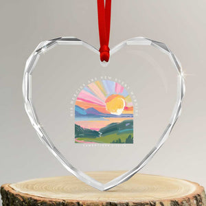 His Mercies Are New Every Morning Heart Crystal Glass Ornament Religious Christian Bible Verse TS11 Transparent Glass 3'' Heart Print Your Wear