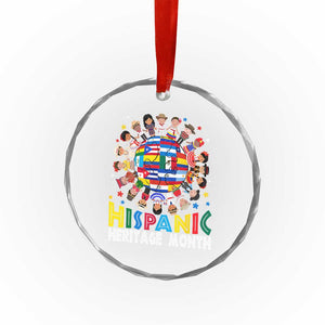Hispanic Heritage Month Crystal Glass Ornament Herencia Hispana Celebration Hispanic Americans TS02 Print Your Wear