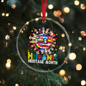 Hispanic Heritage Month Crystal Glass Ornament Herencia Hispana Celebration Hispanic Americans TS02 Print Your Wear
