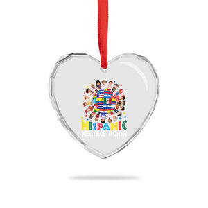 Hispanic Heritage Month Heart Crystal Glass Ornament Herencia Hispana Celebration Hispanic Americans TS02 Print Your Wear