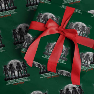 Historic 2026 Lunar Mission Crew Celebration Wrapping Paper Roll Proud To Be Beyond Low Earth Orbit TS02 Green Print Your Wear