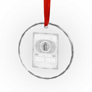 Historic Mother Road Highway 66 Crystal Glass Ornament Centennial 1926-2026 Classic Gas Pump Filigree Graphic TS02 Print Your Wear