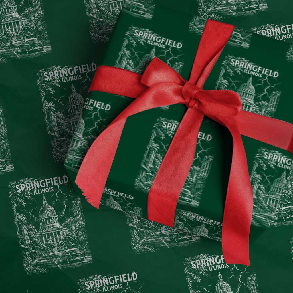 Historic Springfield Illinois Architecture Wrapping Paper Roll The Prairie State Souvenir Gift