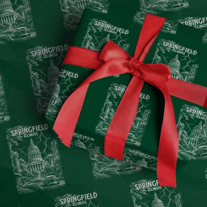 Historic Springfield Illinois Architecture Wrapping Paper Roll The Prairie State Souvenir Gift